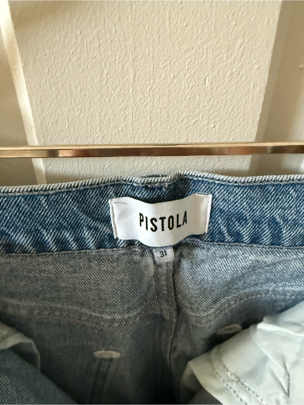 pistola Light Blue High-Rise Denim Jeans Shorts